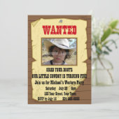 Cowboy Gezocht Poster Birthday Party Kaart (Staand voorkant)