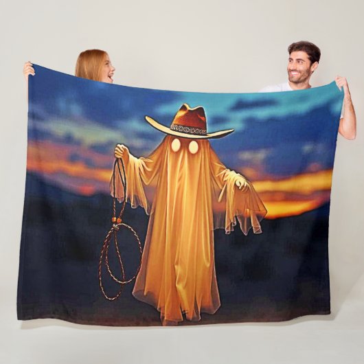Cowboy Ghost bij Sunset Design Fleece Deken (In situ)