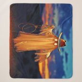 Cowboy Ghost bij Sunset Design Sherpa Deken (Voorkant)