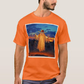 Cowboy Ghost bij Sunset Design T-shirt (Voorkant)