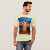 Cowboy Ghost bij Sunset Design T-shirt (Voorkant volledig)