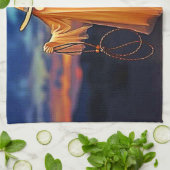 Cowboy Ghost bij Sunset Design Theedoek (Gevouwen)