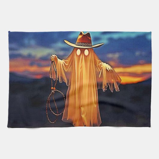 Cowboy Ghost bij Sunset Design Theedoek (Horizontaal)