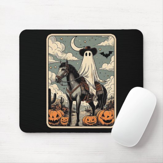 Cowboy Ghost Riding Horse Funny Tarot Kaart Hallow Muismat (Met muis)