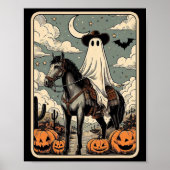 Cowboy Ghost Riding Horse Funny Tarot Kaart Hallow Poster (Voorkant)