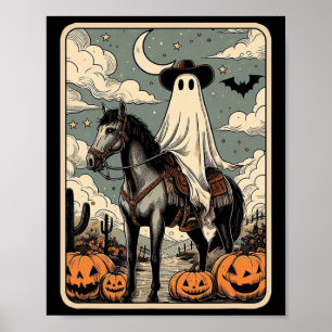 Cowboy Ghost Riding Horse Funny Tarot Kaart Hallow Poster