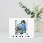 Cowboy Giddy Up Invitation Kaart (Staand voorkant)