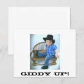 Cowboy Giddy Up Invitation Kaart (Voorkant / Achterkant)