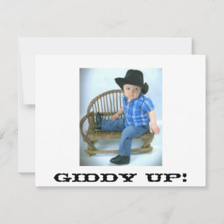 Cowboy Giddy Up Invitation Kaart