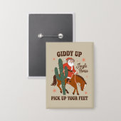 Cowboy Giddy Up Jingle Horse Pak je voeten op Button (Voorkant / Achterkant)