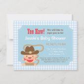 Cowboy Gingham Westerne Baby Shower-uitvindingen Kaart (Voorkant)