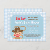 Cowboy Gingham Westerne Baby Shower-uitvindingen Kaart (Voorkant / Achterkant)