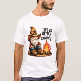 Cowboy gnoom leven is beter rond het kampvuur t-shirt
