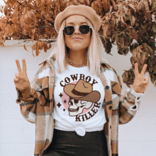 Cowboy Grappig Halloween Skelet T-shirt