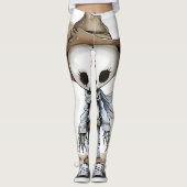 Cowboy grappige Halloween kunst Leggings (Voorkant)