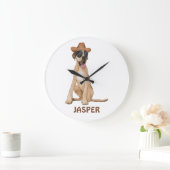 Cowboy Great Dane Dog Illustratie Grote Klok (Huis)