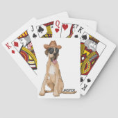 Cowboy Great Dane Dog Pokerkaarten (Achterkant)