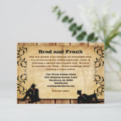 Cowboy Grooms Aangepaste weddenschappen Informatiekaartje (Staand voorkant)