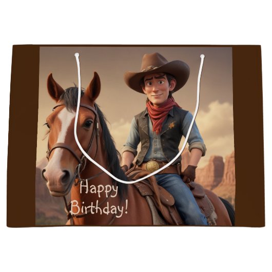Cowboy Groot Cadeauzakje (Voorkant)