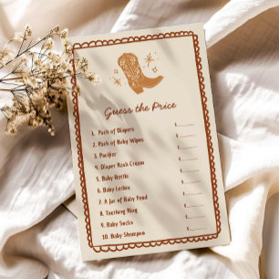 Cowboy Guess het prijs Baby shower spel