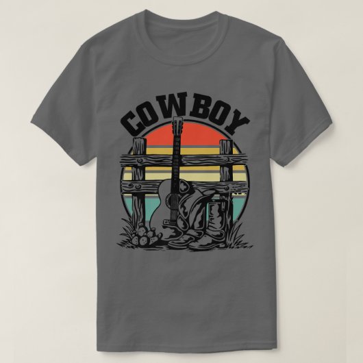 Cowboy Guitar Boots en Pet Cowboy254 T-shirt (Design voorkant)