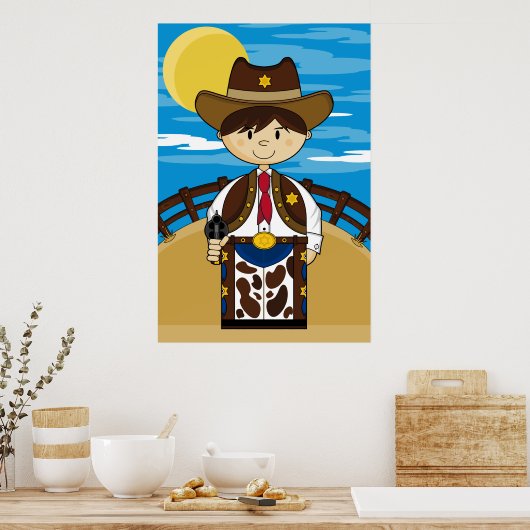 Cowboy Gunslinger Poster (Keuken)