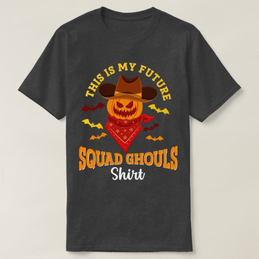 Cowboy Halloween Future Squad Ghouls Skeletpomp T-shirt (Design voorkant)
