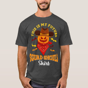 Cowboy Halloween Future Squad Ghouls Skeletpomp T-shirt