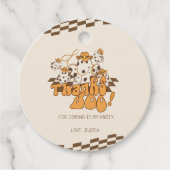 Cowboy Halloween Geruit Patroon Bedankt Boo Bedankjes Labels (Voorkant)