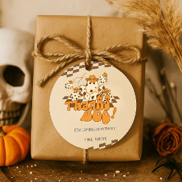 Cowboy Halloween Geruit Patroon Bedankt Boo Bedankjes Labels