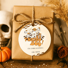 Cowboy Halloween Geruit Patroon Bedankt Boo Bedankjes Labels