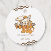 Cowboy Halloween Geruit Patroon Bedankt Boo Bedankjes Labels (Voorkant)