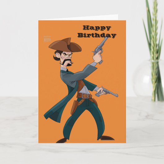 Cowboy Happy Birthday Groeten Kaart (Voorkant)
