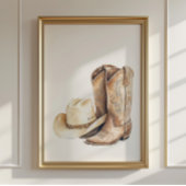 Cowboy Hat and Boot Poster Kids Western Room Decor