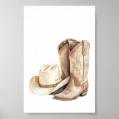 Cowboy Hat and Boot Poster Kids Western Room Decor (Voorkant)