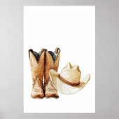 Cowboy Hat and Boots Poster Kids Room Decor (Voorkant)
