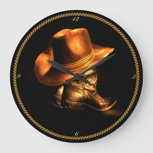 COWBOY HAT & BOOTS GROTE KLOK (Voorkant)