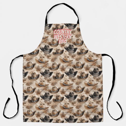 Cowboy Hats Country Western BBQ Schort (Voorkant)