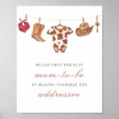 Cowboy - Help the Busy Mom-to-Be Addressee Poster (Voorkant)