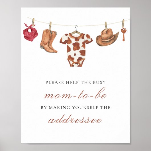 Cowboy - Help the Busy Mom-to-Be Addressee Poster (Voorkant)