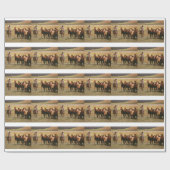 Cowboy Herding bij Ranch Cadeaupapier (Vlak)