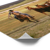 Cowboy Herding bij Ranch Poster (Hoek)