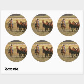 Cowboy Herding bij Ranch Ronde Sticker (Vel)