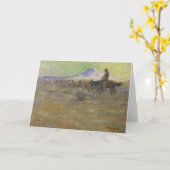 Cowboy Herding Cattle on the Range by Lon Megargee Kaart (Gele Bloem)