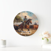 Cowboy Herding van runderen te paard Grote Klok (Huis)