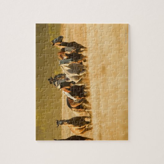 Cowboy herende paarden 2 legpuzzel (Verticaal)