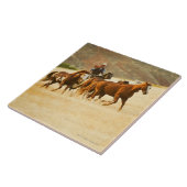 Cowboy-herenkpaarden 3 tegeltje (Zijkant)