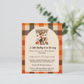 Cowboy herfst westerse gans Baby Shower uitnodigin (Staand voorkant)