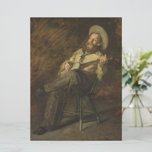 Cowboy Het spelen van de banjo en het zingen van c Kaart (Staand voorkant)