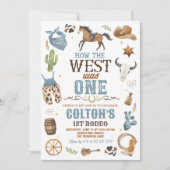 Cowboy Hoe het Westen was een 1e Rodeo verjaardag Kaart (Voorkant)
